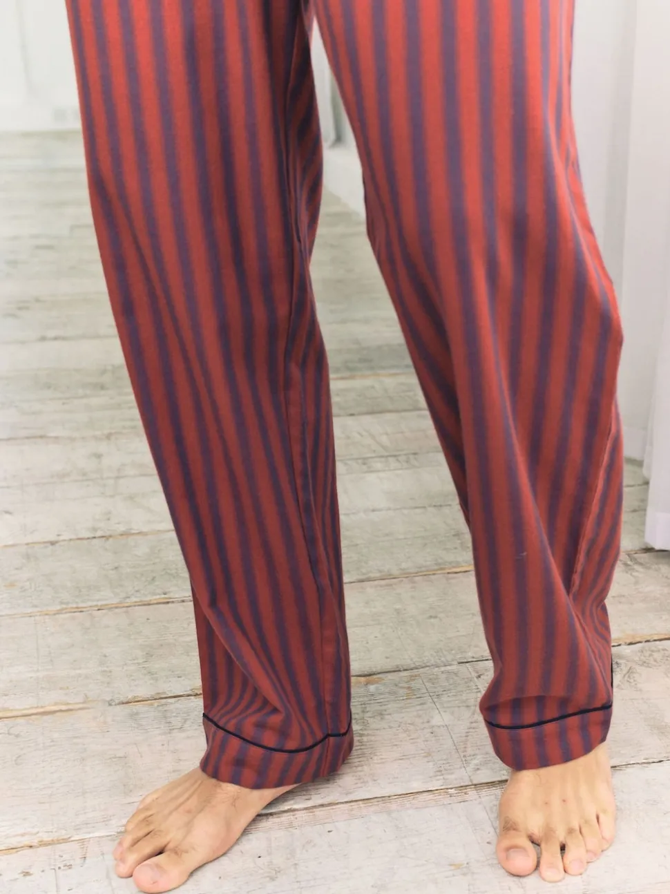 Chelsea Peers Blue Blurred Stripe Long Pyjama Bottoms