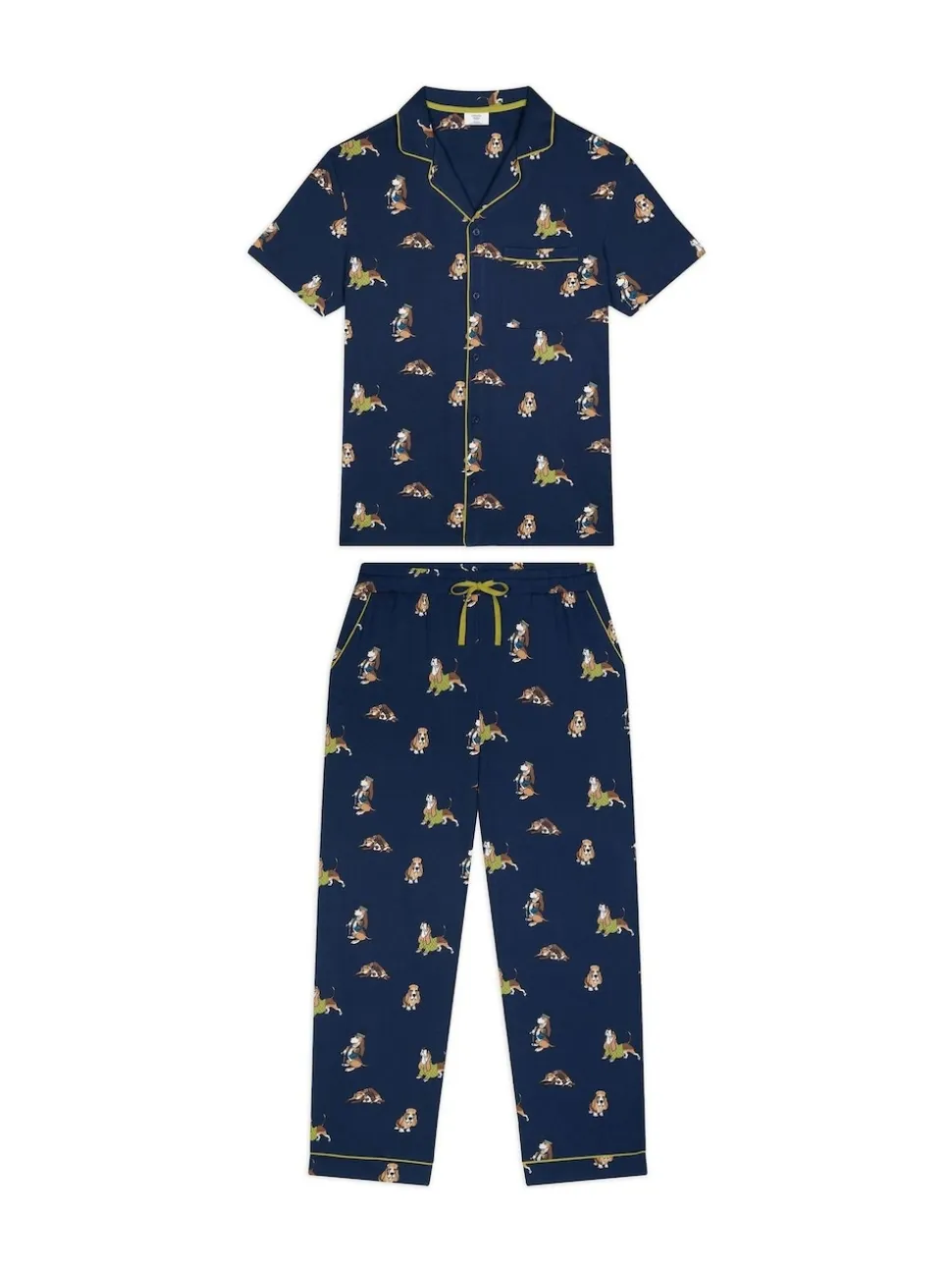 Chelsea Peers Blue Country Hound Dog Print Long Pyjamas Set
