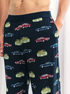 Chelsea Peers Blue Driving Leopards Print Long Pyjama Bottoms
