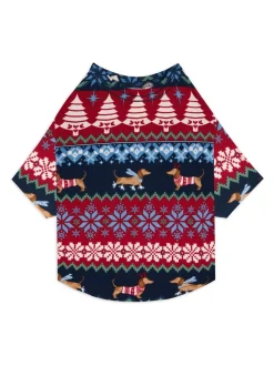 Chelsea Peers Blue Pet Christmas Dog Fair Isle Print Pyjama T-Shirt