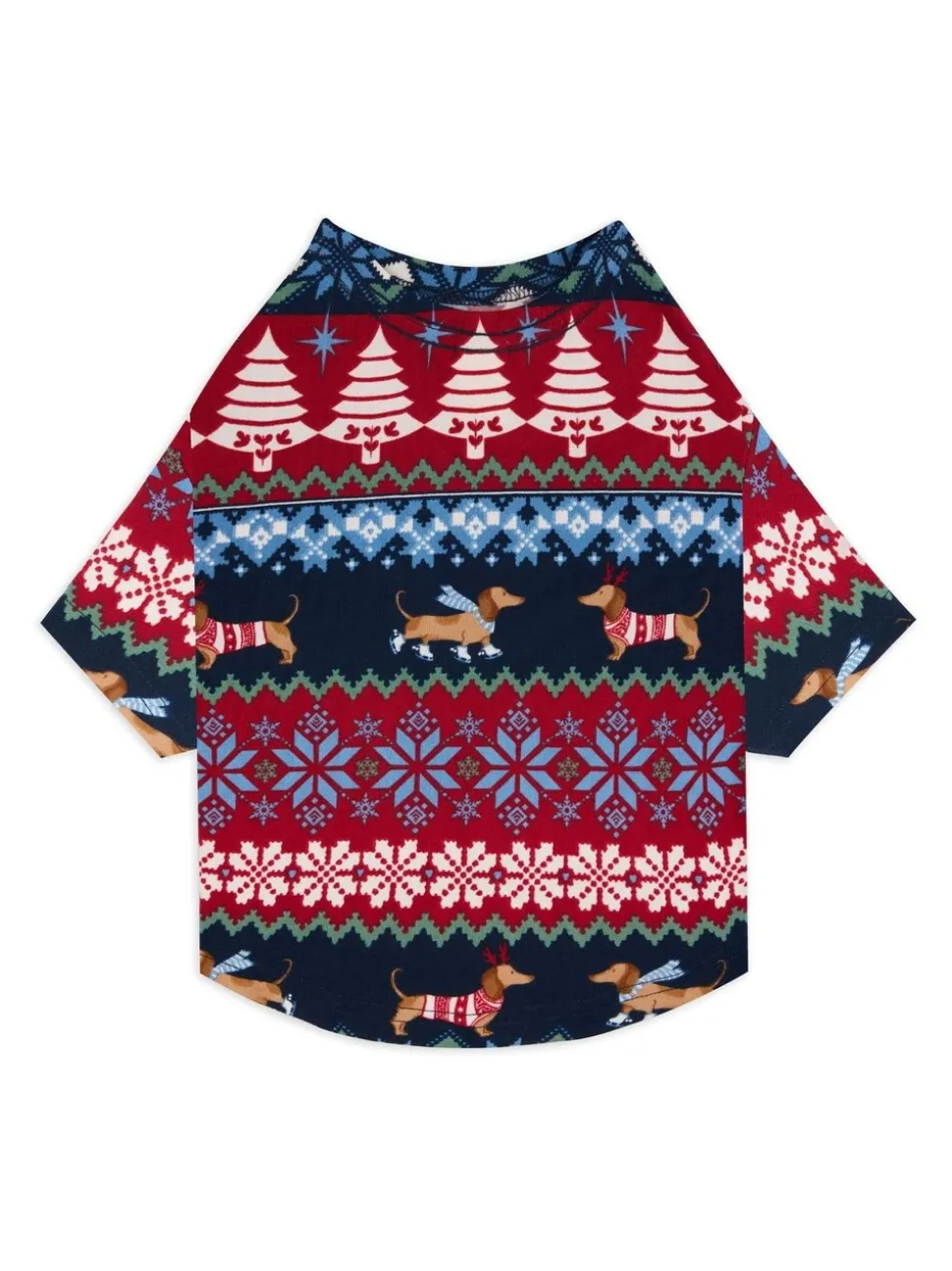 Chelsea Peers Blue Pet Christmas Dog Fair Isle Print Pyjama T-Shirt