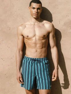 Chelsea Peers Blue Stripe Print Swim Shorts