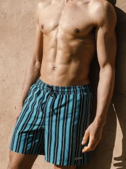 Chelsea Peers Blue Stripe Print Swim Shorts