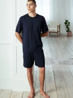 Chelsea Peers Blue TENCEL™ Modal Short Crew Neck Pyjama Set