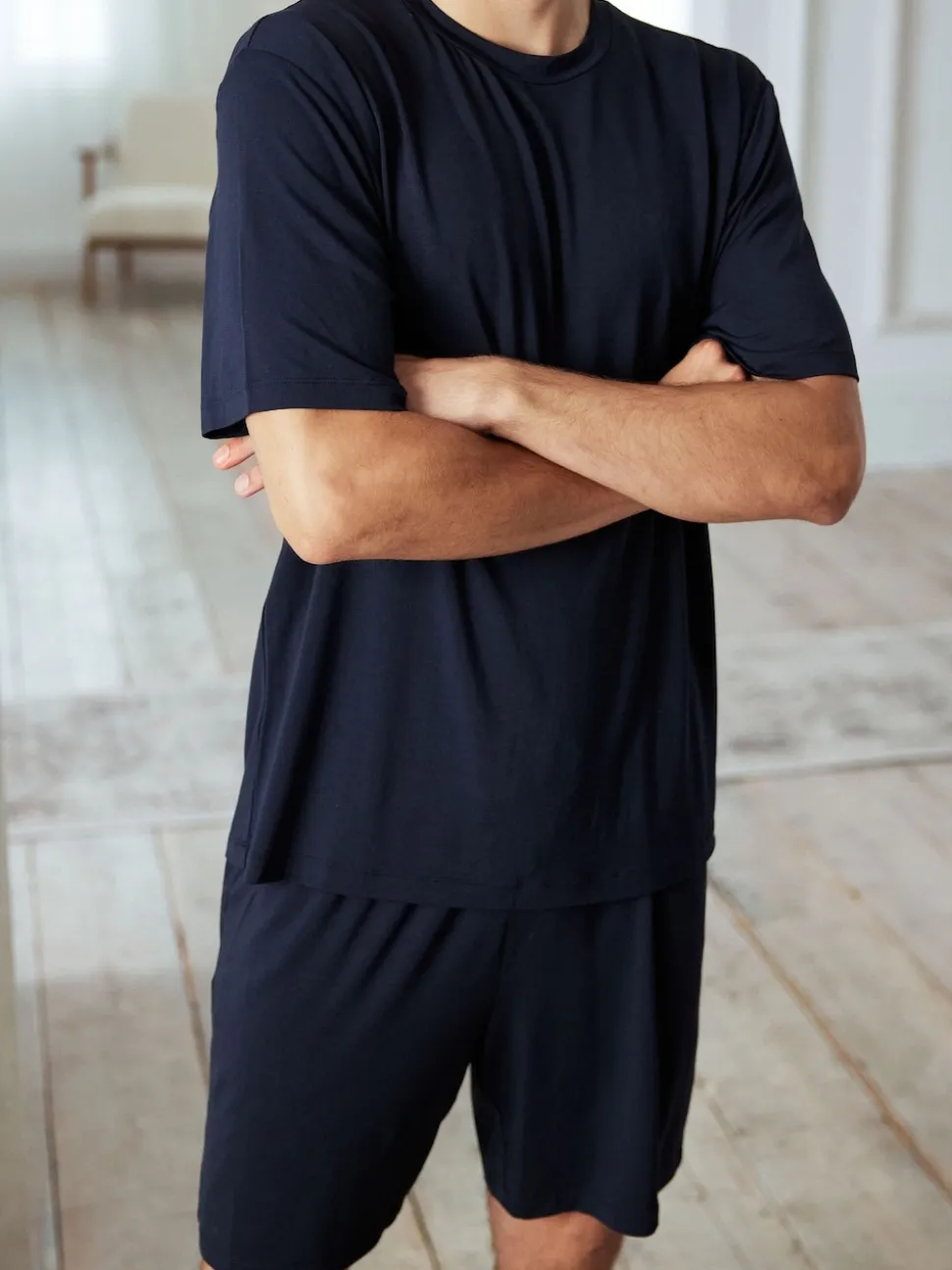 Chelsea Peers Blue TENCEL™ Modal Short Crew Neck Pyjama Set