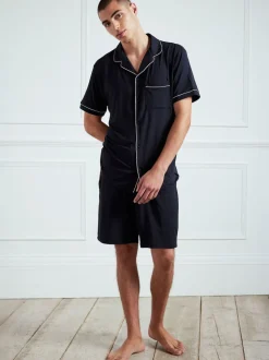 Chelsea Peers Blue TENCEL™ Modal Short Button Up Pyjama Set