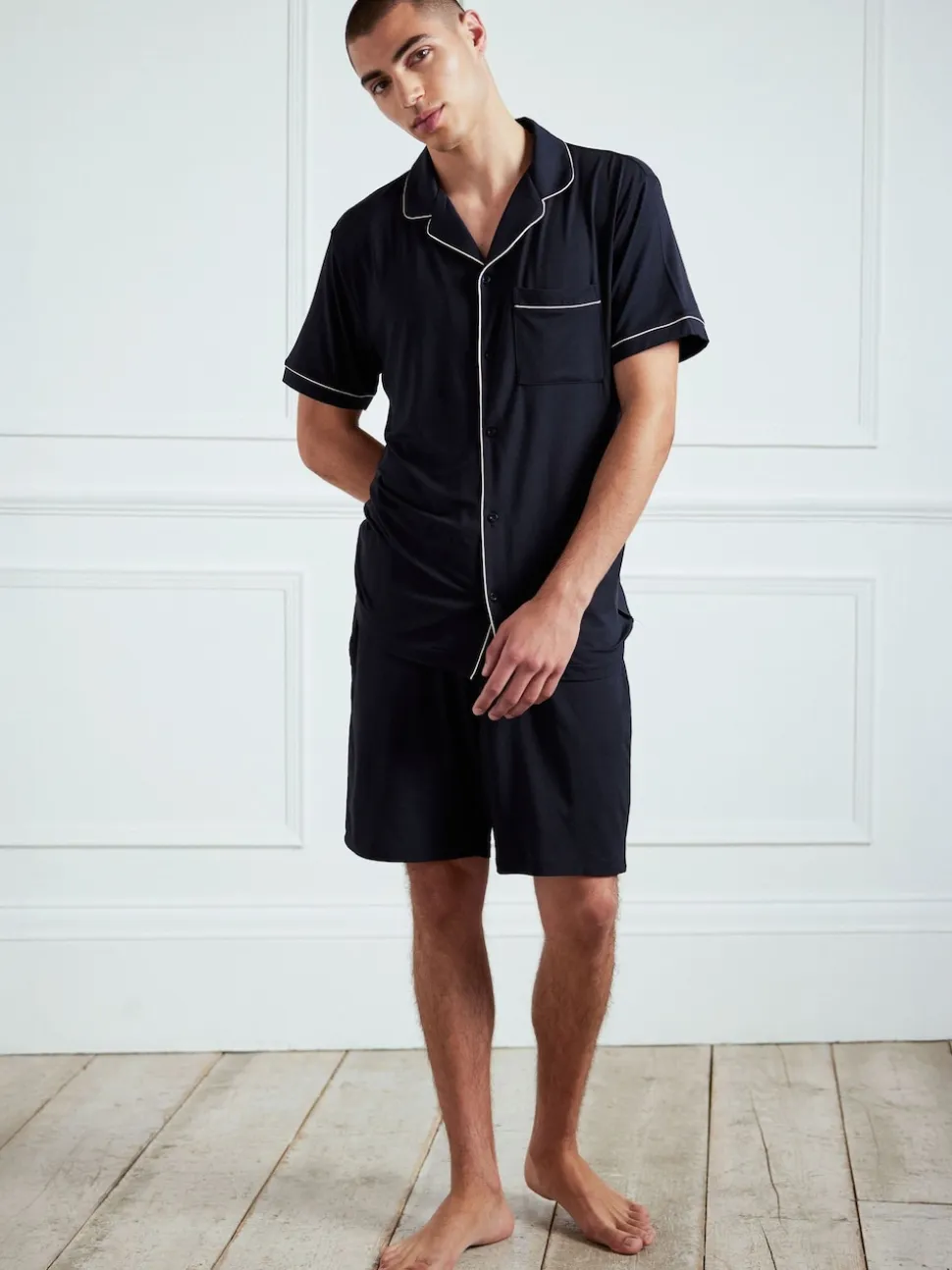 Chelsea Peers Blue TENCEL™ Modal Short Button Up Pyjama Set