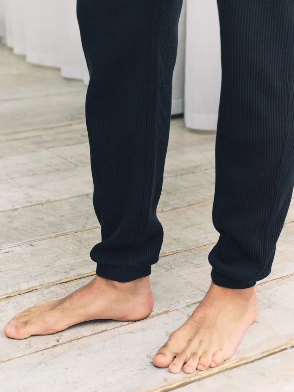 Chelsea Peers Blue Waffle Long Joggers Lounge Bottoms - Navy