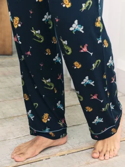 Chelsea Peers Blue Wild Dining Print Pyjama Bottoms