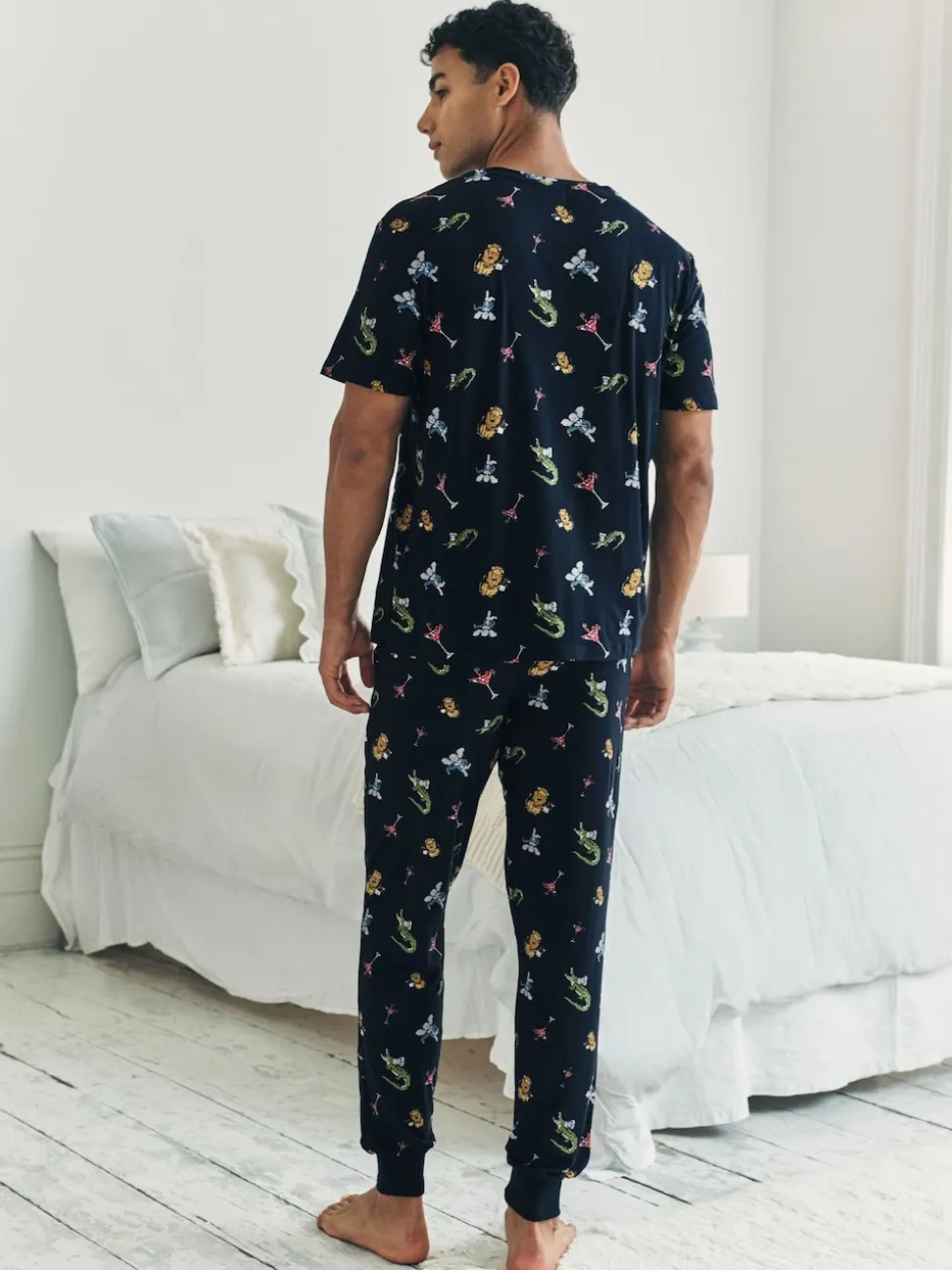 Chelsea Peers Blue Wild Dining Print Pyjamas Set