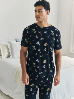 Chelsea Peers Blue Wild Dining Print Pyjamas Set