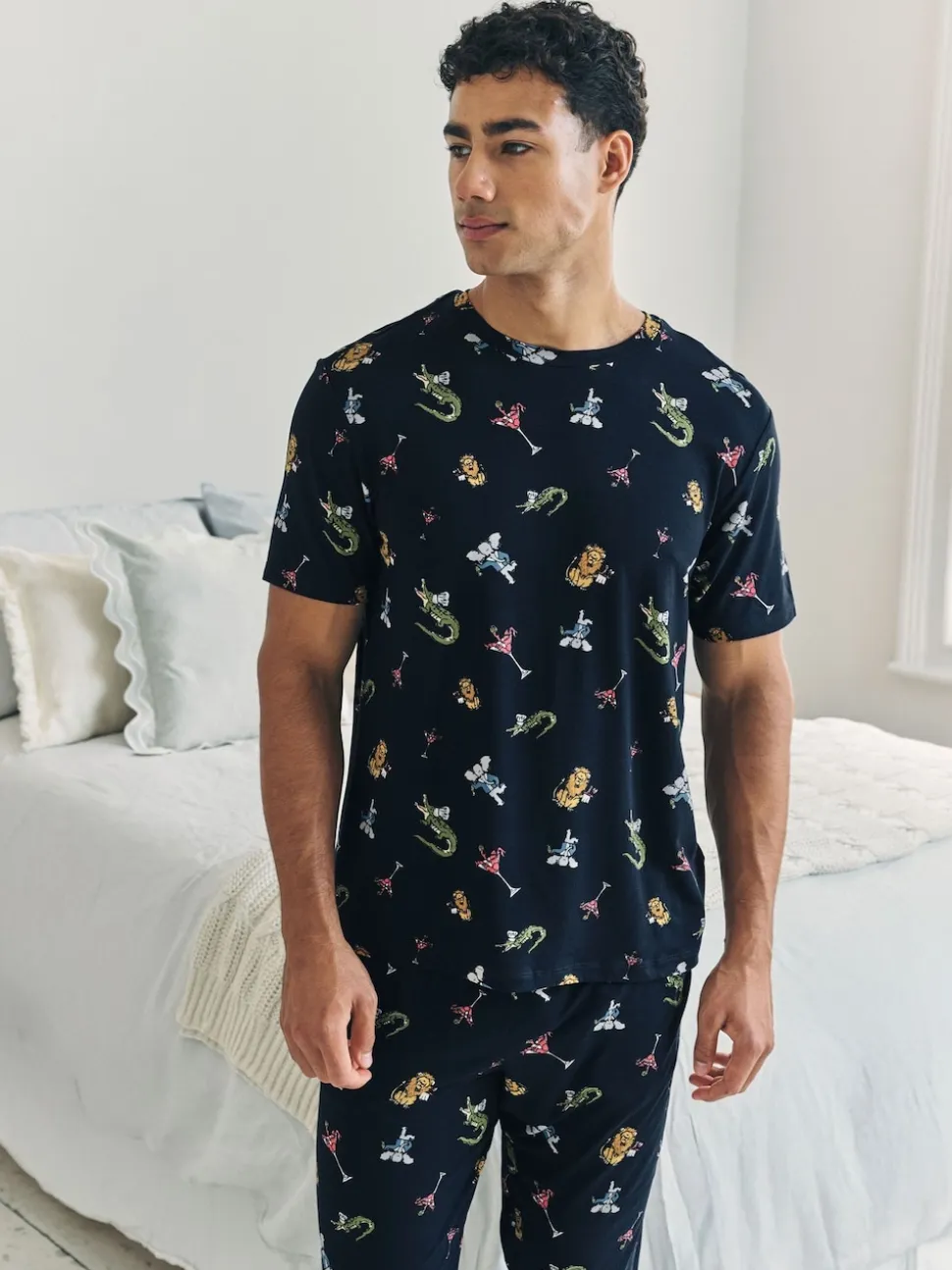 Chelsea Peers Blue Wild Dining Print Pyjamas Set