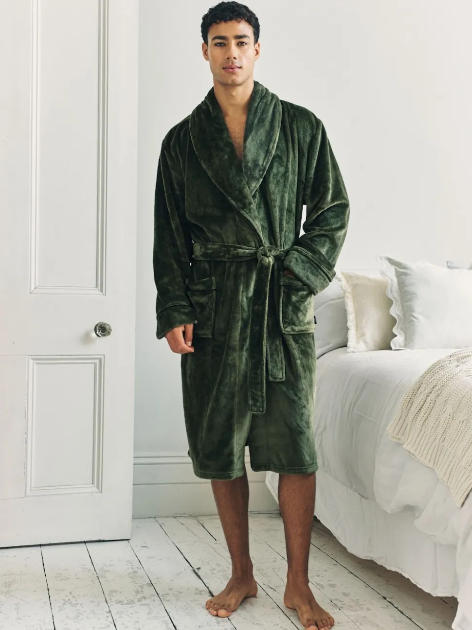 Chelsea Peers Green Fleece Dressing Gown