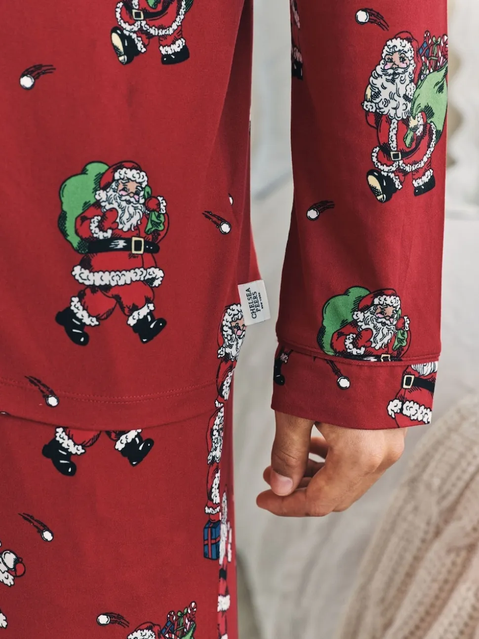 Chelsea Peers Red Christmas Santa Snowball Print Long Pyjamas Set