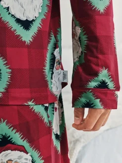 Chelsea Peers Red Christmas Jolly Santa Print Long Pyjamas Set