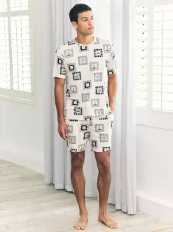 Chelsea Peers White Fairway Frames Print Short Pyjamas Set