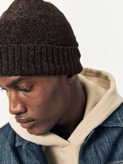 Chocolate Brown Chenille Beanie Hat