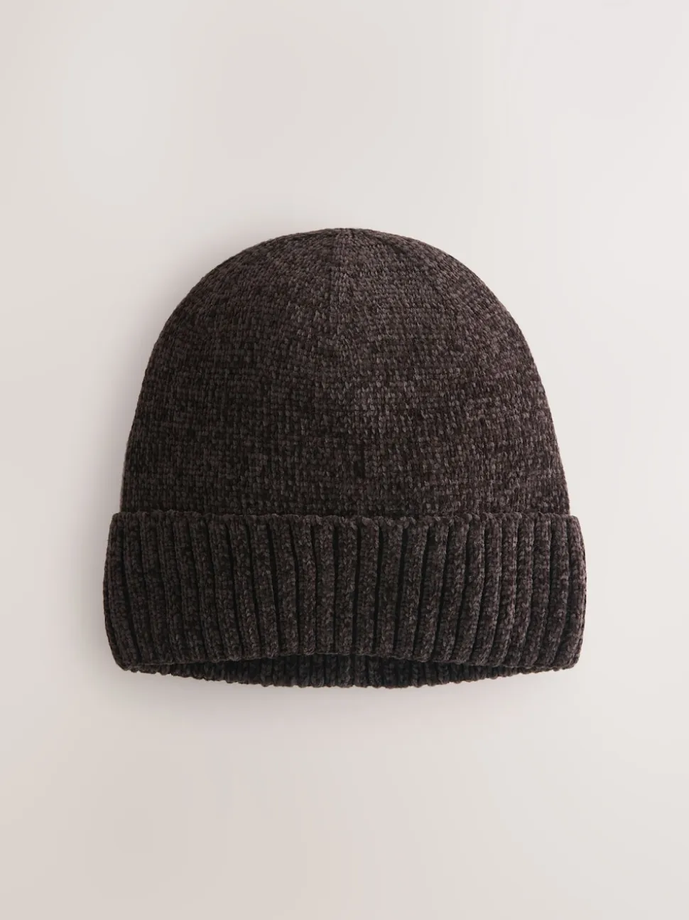 Chocolate Brown Chenille Beanie Hat