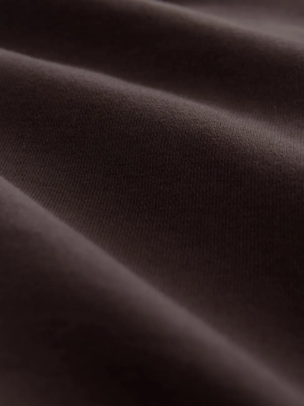 Chocolate Brown Cotton Rich Jersey Full Zip Funnel Neck Sweatshirt