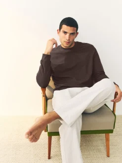 Chocolate Brown Lightweight Crew Neck Sweatshirt