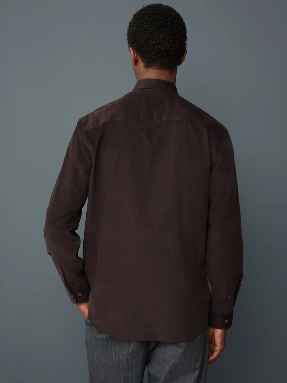 Chocolate Brown Long Sleeve Cord Shirt