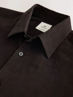 Chocolate Brown Long Sleeve Cord Shirt