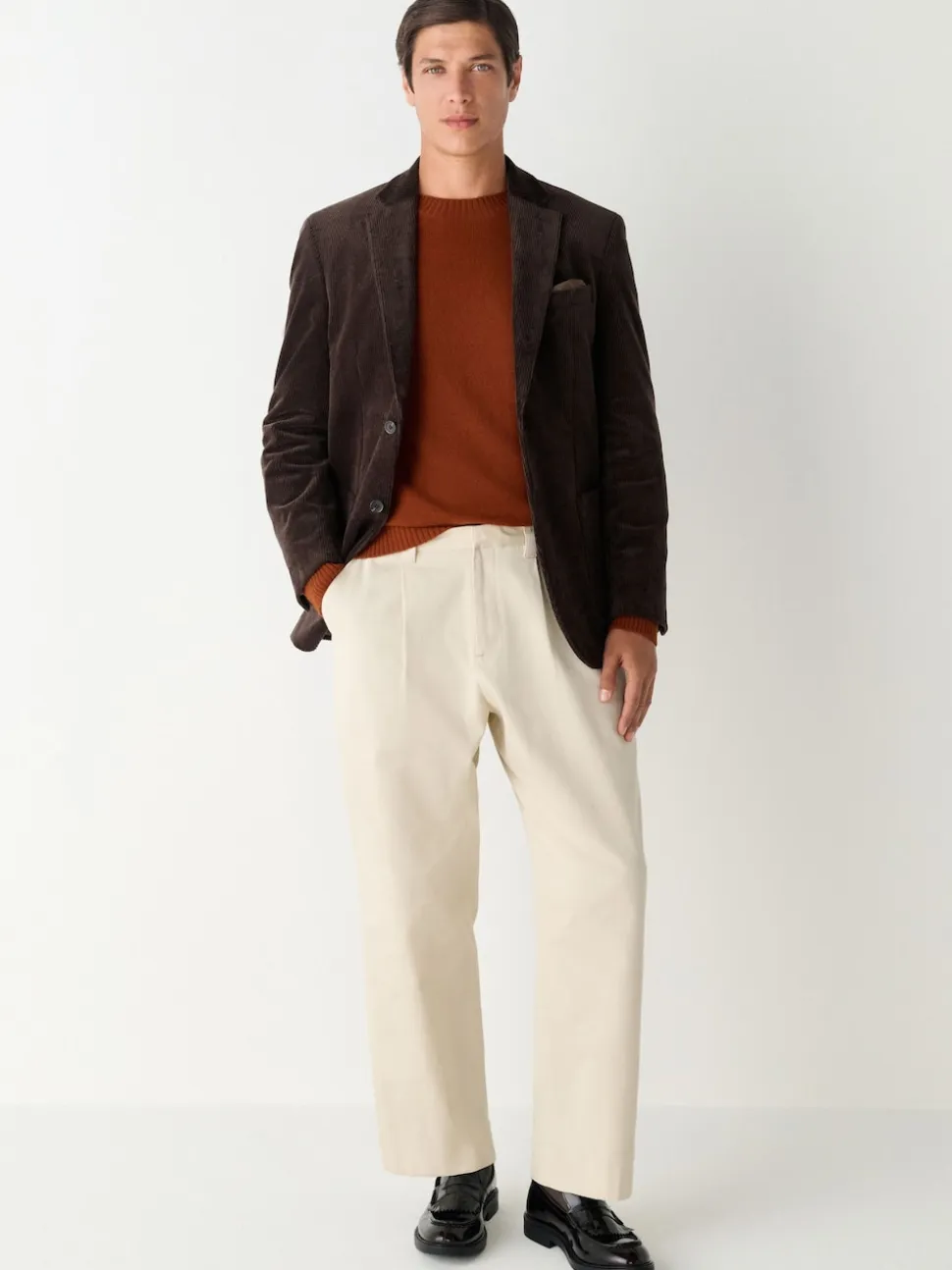 Chocolate Brown Regular Fit Cord Blazer