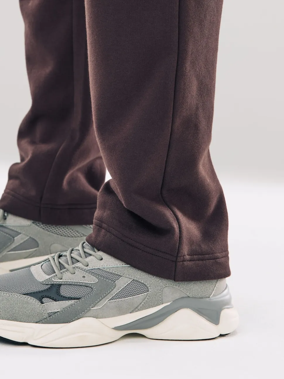 Chocolate Brown Straight Fit Brushback Heavyweight Joggers