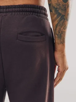 Chocolate Brown Straight Fit Brushback Heavyweight Joggers