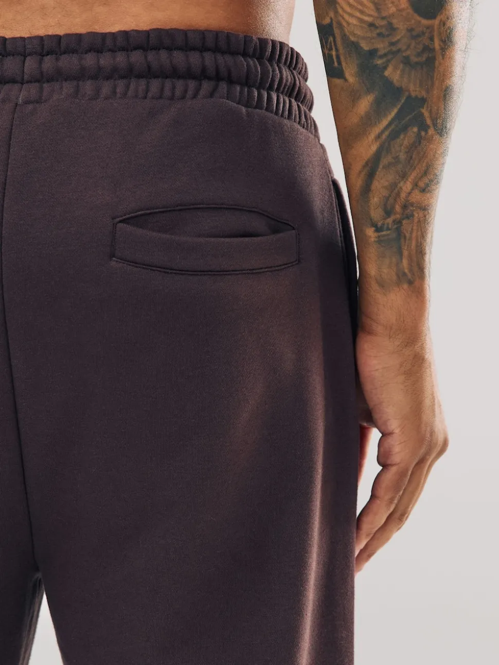 Chocolate Brown Straight Fit Brushback Heavyweight Joggers