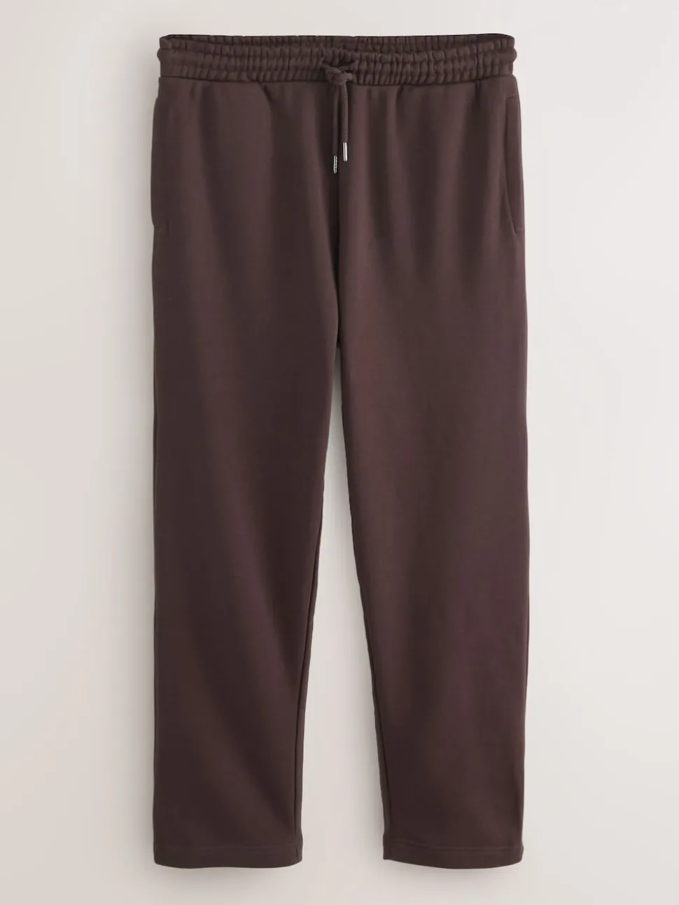 Chocolate Brown Straight Fit Brushback Heavyweight Joggers