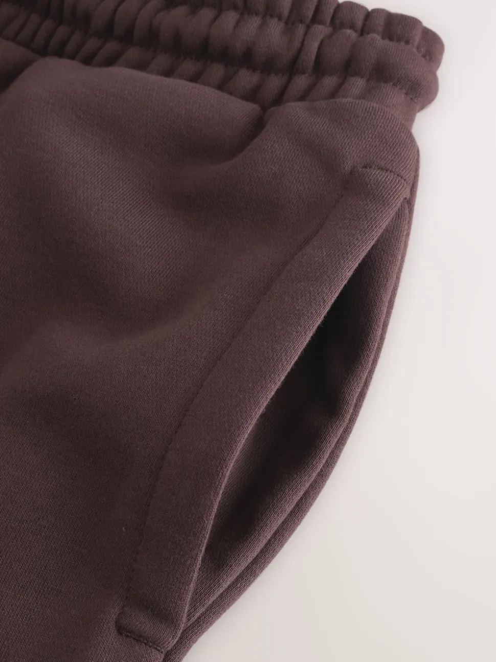 Chocolate Brown Straight Fit Brushback Heavyweight Joggers
