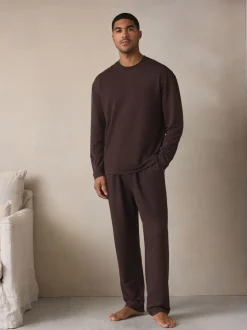 Chocolate Brown TENCEL™ Modal Blend Long Sleeve Lounge Set