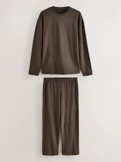 Chocolate Brown TENCEL™ Modal Blend Long Sleeve Lounge Set