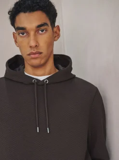 Chocolate Brown Textured Overhead Hoodie