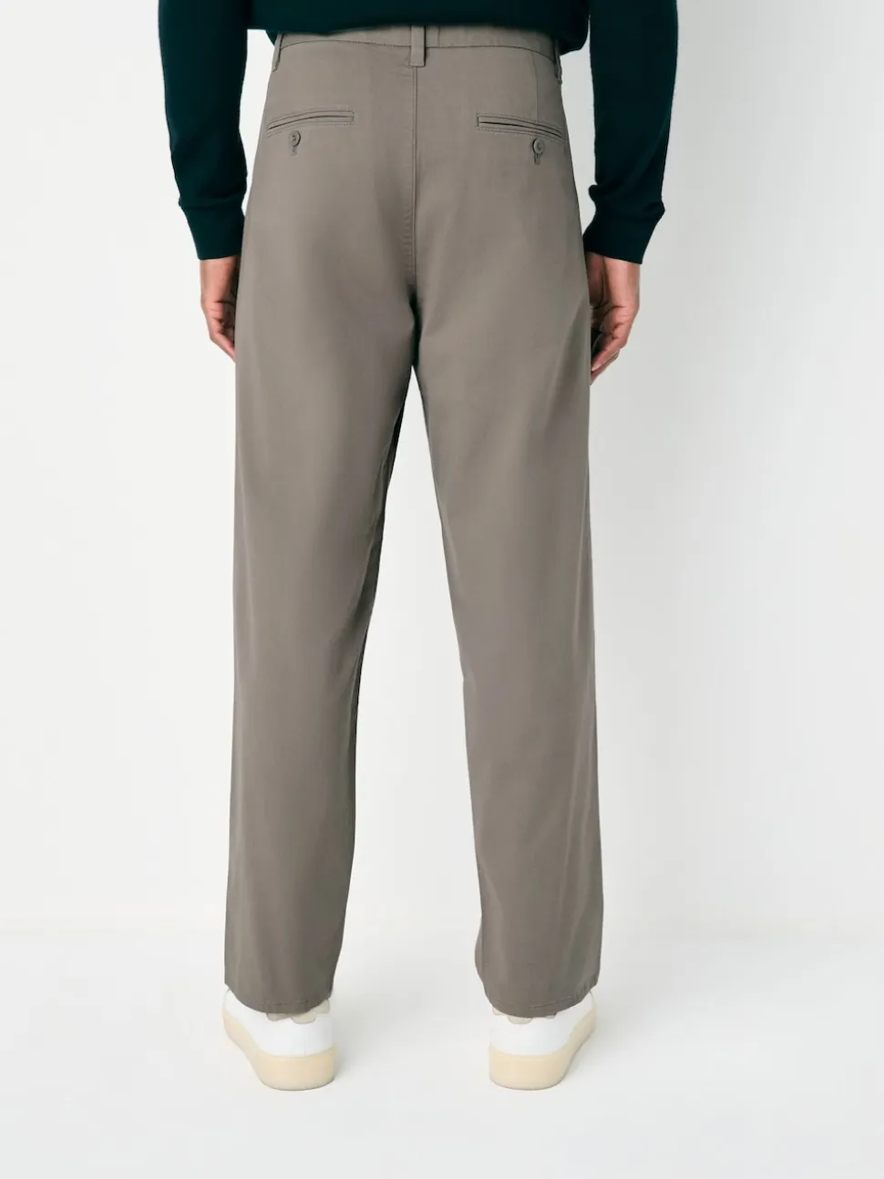 Clay Relaxed Tapered Fit Twin Pleated Stretch Chinos Trousers