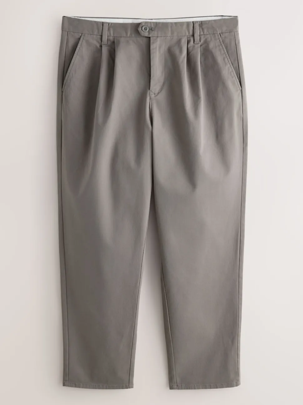 Clay Relaxed Tapered Fit Twin Pleated Stretch Chinos Trousers