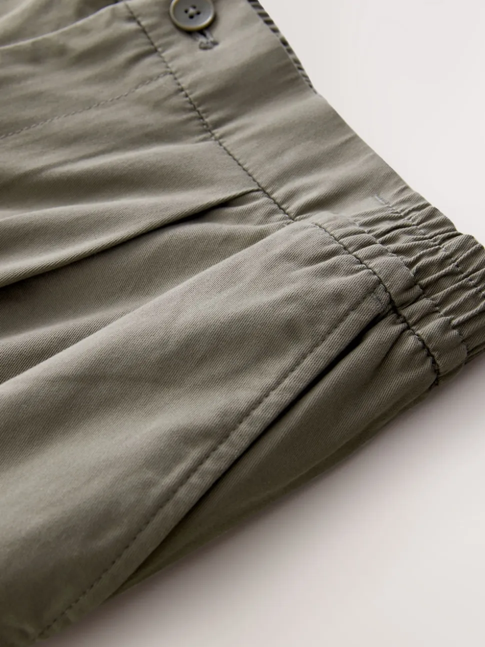 Clay Straight Fit Pleated Stretch Chinos Trousers With Elasticated Waist