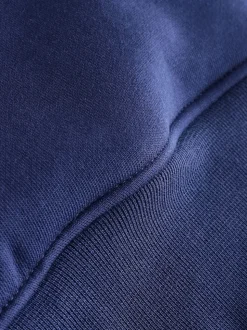 Cobalt Blue Funnel Neck Zip Through with Graphic Print Sweat Top