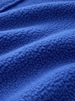 Cobalt Blue Quarter Zip Borg Fleece
