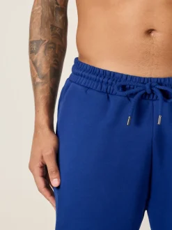 Cobalt Blue Straight Fit Brushback Heavyweight Joggers