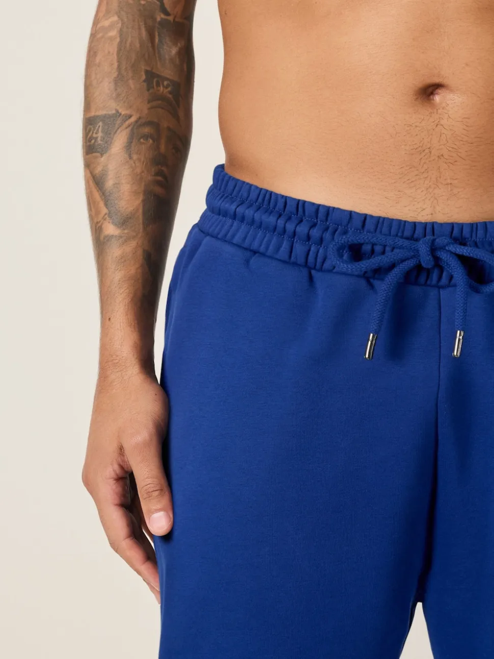 Cobalt Blue Straight Fit Brushback Heavyweight Joggers