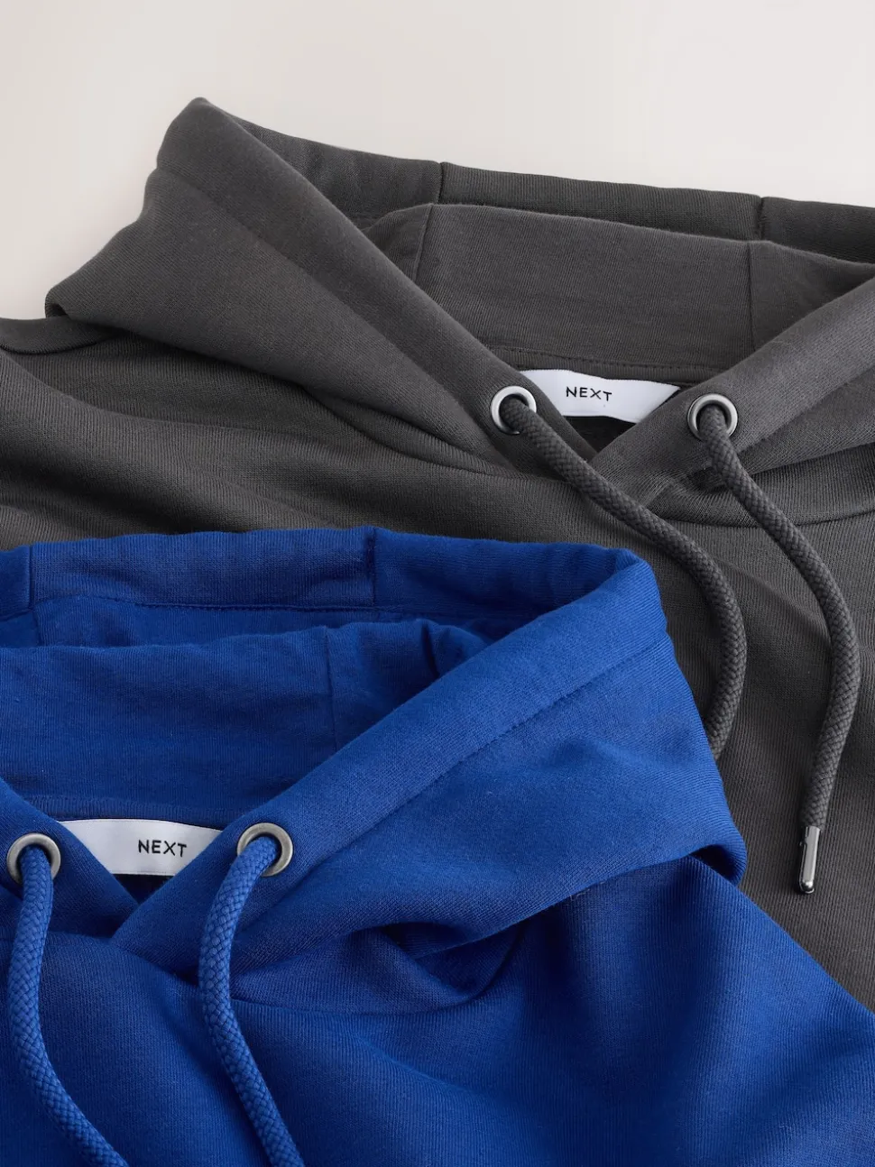 Cobalt Blue/Slate Grey Cotton Rich Jersey Overhead Hoodies 2 Pack