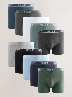 Core Grey/ Greens A-Front Boxers 10 Pack