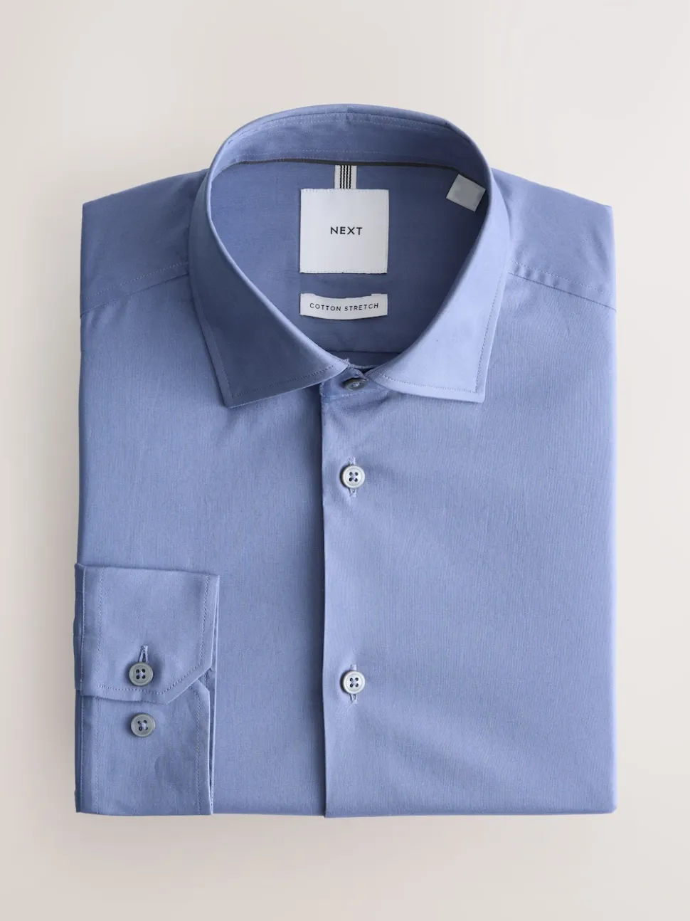 Cornflower Blue Slim Fit Cotton Stretch Long Sleeve Formal Shirt