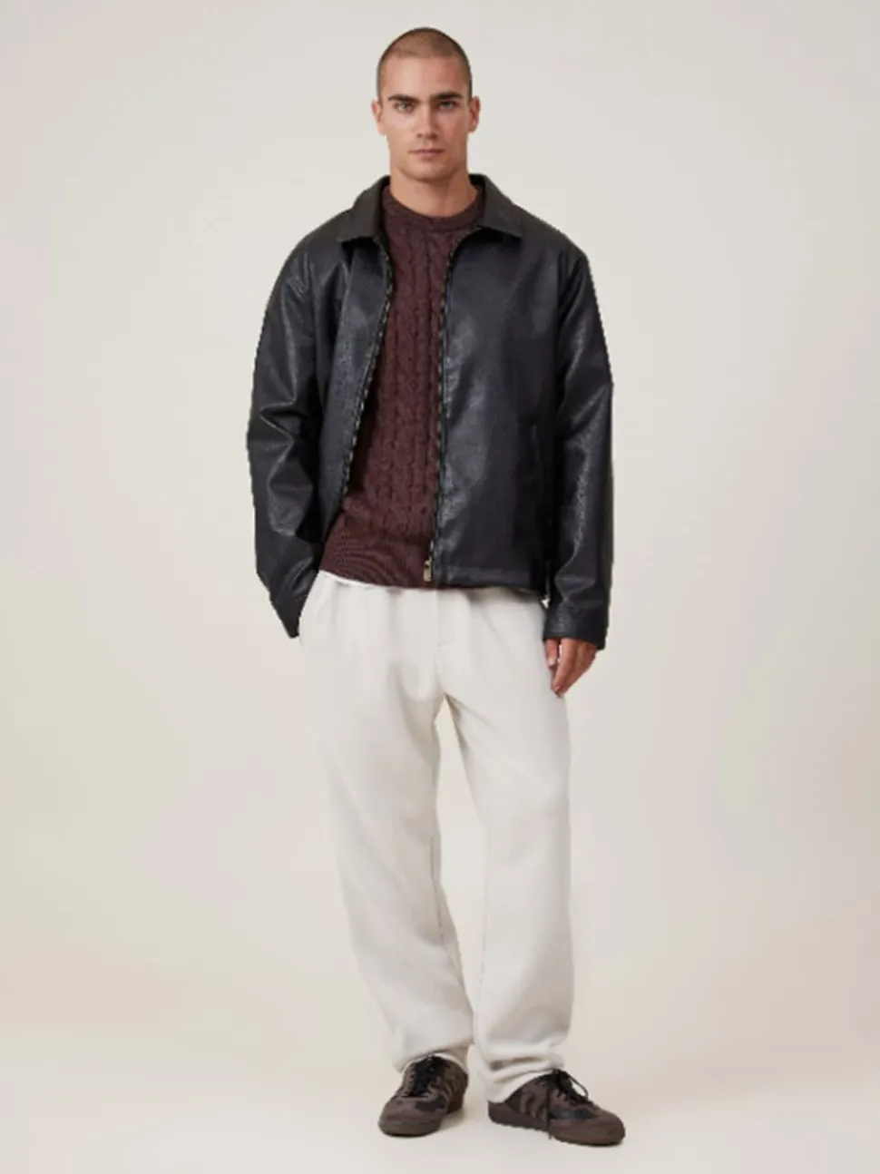 Cotton On Cream Relaxed Track Pants
