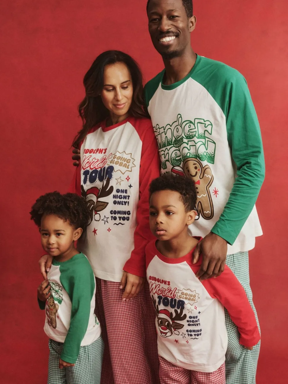 Cotton On Green Adult Matching Family Christmas Raglan Long Sleeve Pyjamas Set