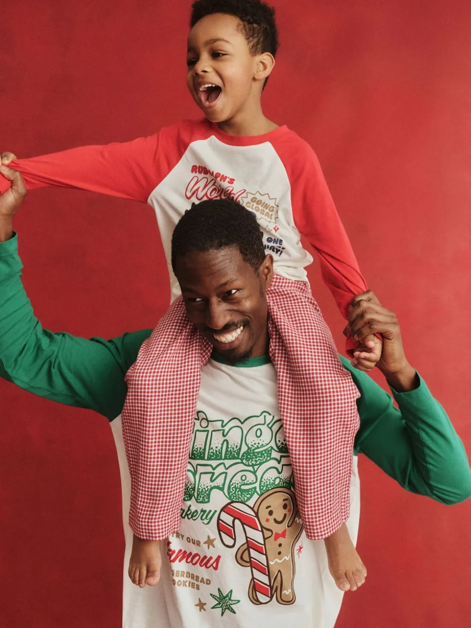Cotton On Green Adult Matching Family Christmas Raglan Long Sleeve Pyjamas Set