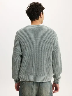 Cotton On Grey Washed Box Fit Crew Neck Knit Jumper