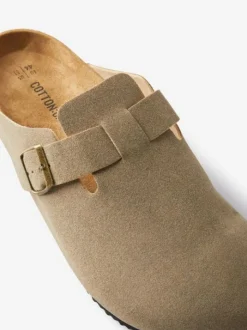 Cotton On Natural Closed Toe Buckle Slide Shoes